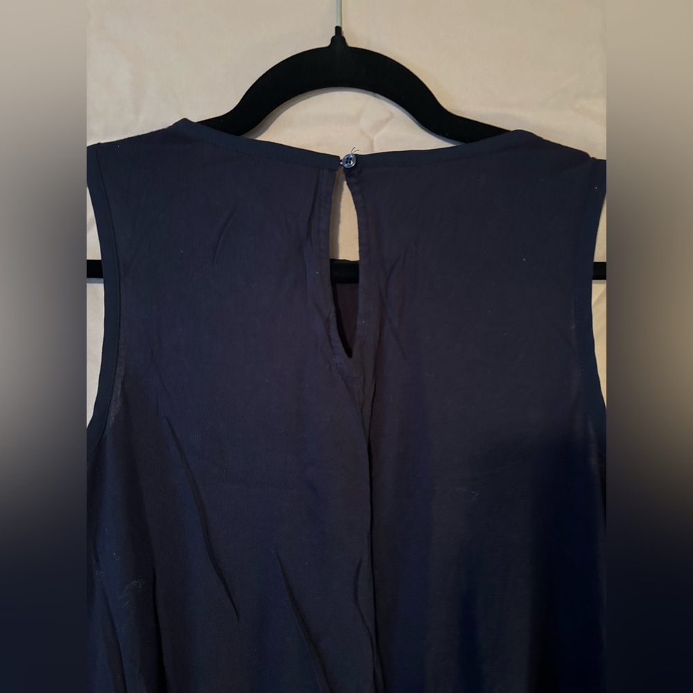 LOFT Navy Blue Lace Sleeveless Top - Picture 2 of 4